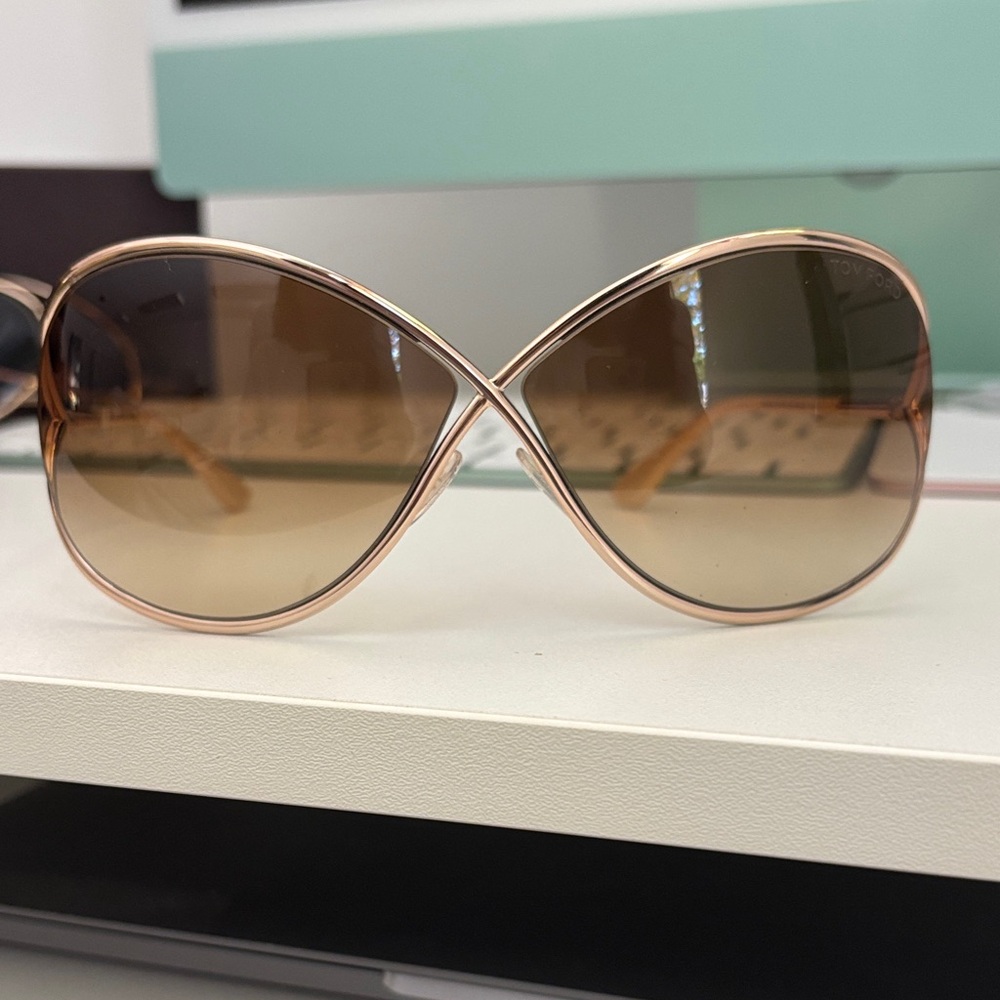 Tom Ford Rose Gold Oversized Sunglasses